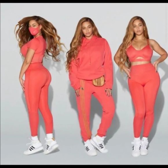 NWT adidas x Ivy Park 3-Stripes Jogger Pants in Real Coral size S - Picture 2 of 6